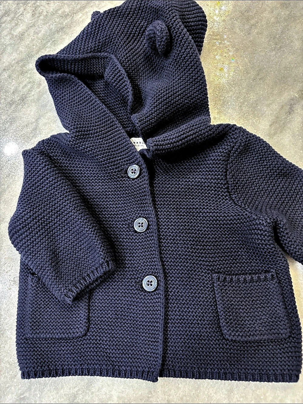 Gap Baby Knit Hooded Cardigan Size 0-3 Months NWT